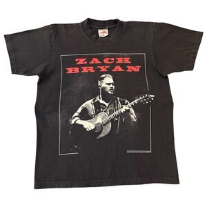Zach Bryan Quittin Time Tour T-Shirt 2024 Graphic Band Tee Mens Medium Black